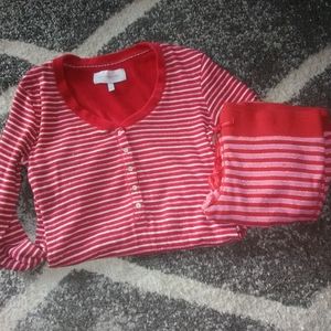 Victoria's Secret Red Striped Pajama Set